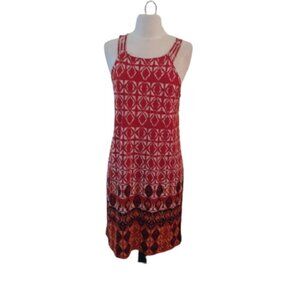 Banana Republic Tribal Islander Mini Dress, Rust/Ivory, Size Small